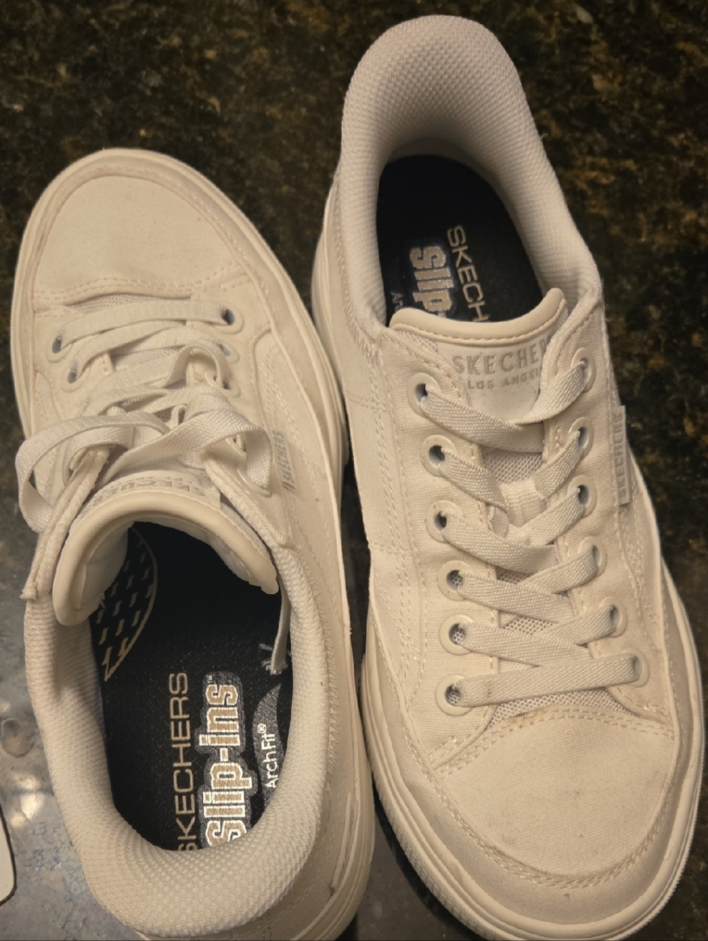 Skechers Women’s White Low-Top Lace-Up Sneakers